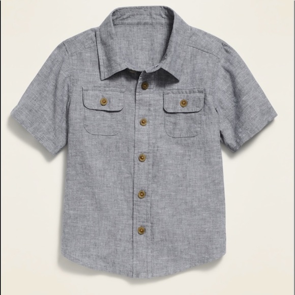 Linen blend cargo pocket shirt - toddler 2T NWT - Picture 2 of 3